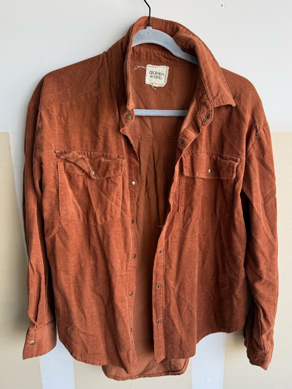 Modern Republic Rust Corduroy Shirt Jacket - Lightweight Layer - Picture 1 of 3
